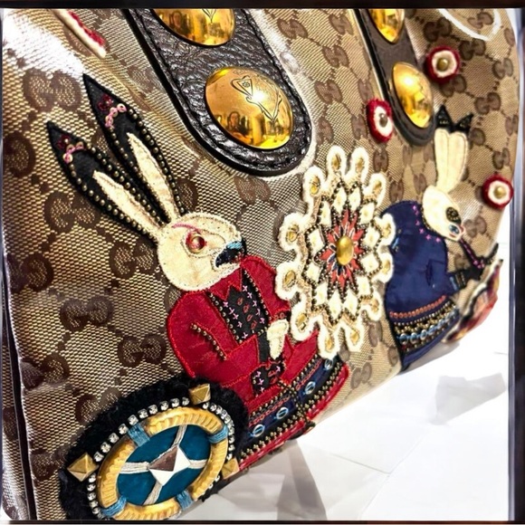 GUCCI GG CRYSTAL FABLE BABOUSKA BOSTON Vintage Classic Handbag Italy w/COA - Picture 6 of 16